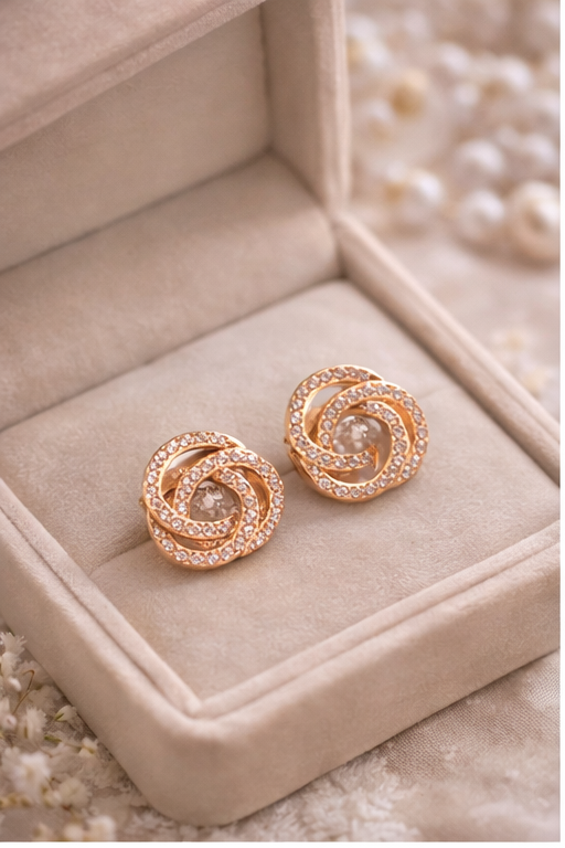 Rose Gold Swirl Earrings