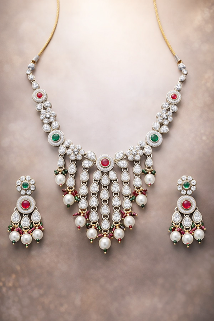 Kundan Pearl Necklace Set
