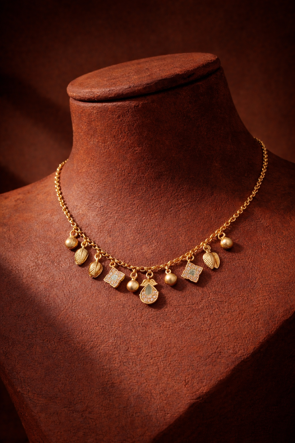 Crystal Charm Gold Necklace