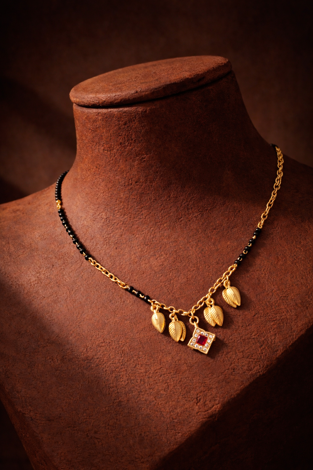 Ruby Square Charm Mangalsutra