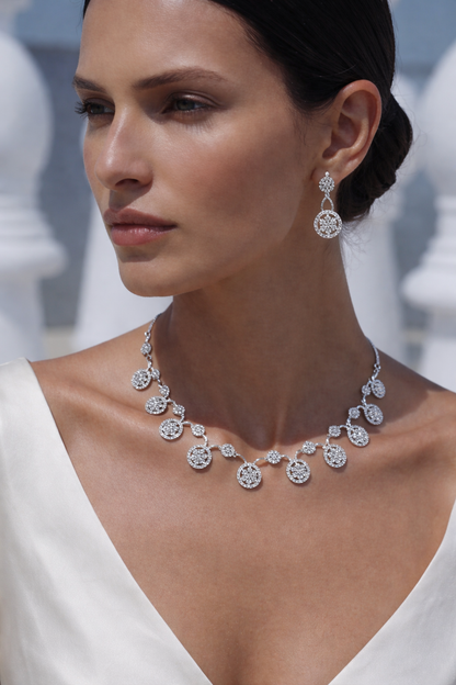 Elegant CZ AD Necklace Set