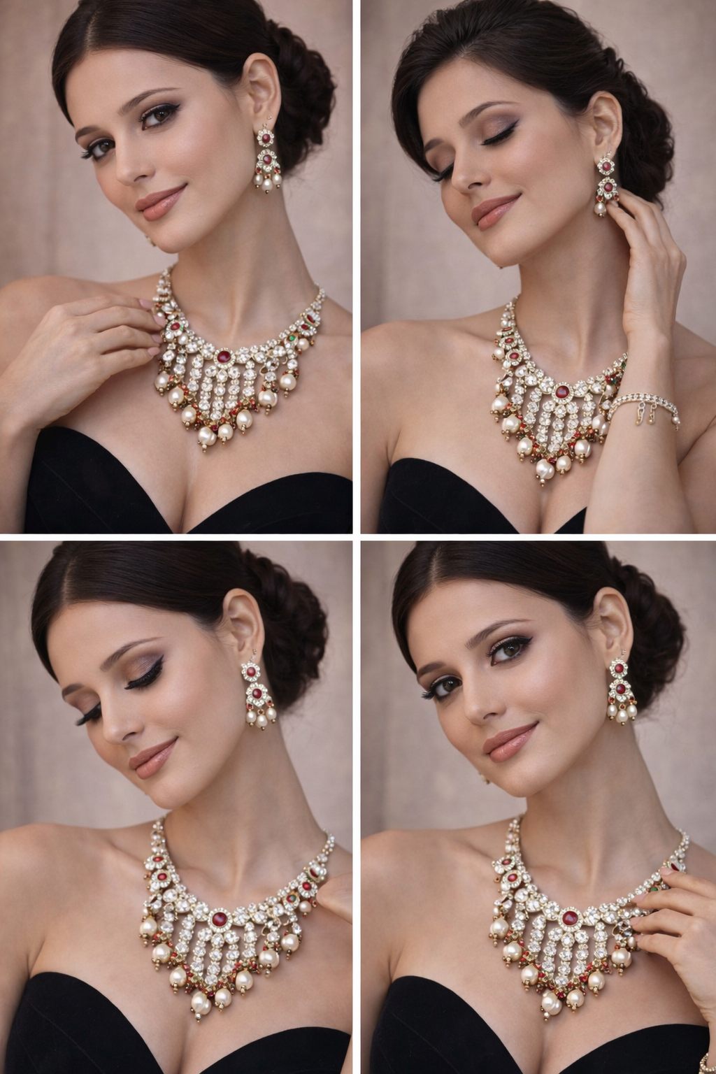 Kundan Pearl Necklace Set