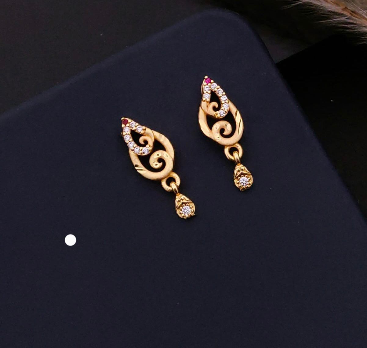 Elegant Gold Teardrop CZ Designer Drop Earrings