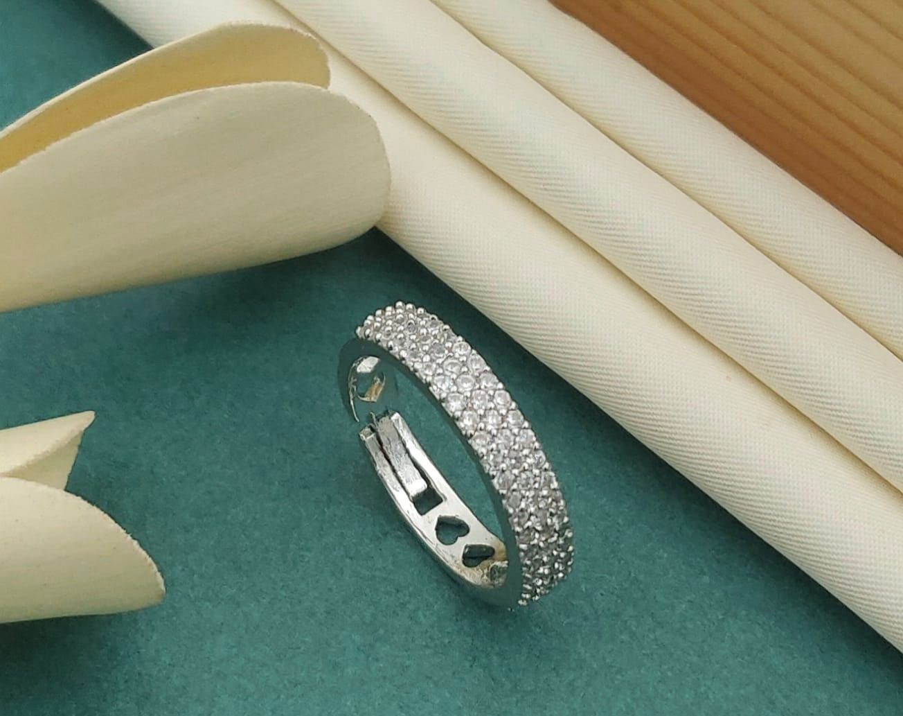 Luxury Micro Pave Diamond Ring – Elegant Silver Sparkle Band for Women