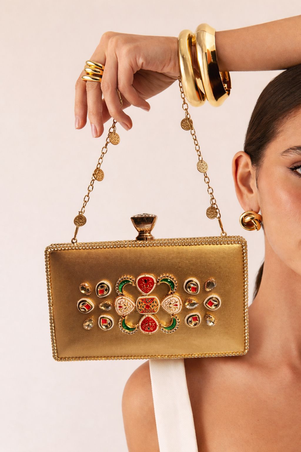 Royal Heritage Gold Embellished Clutch