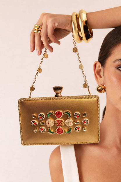 Royal Heritage Gold Embellished Clutch