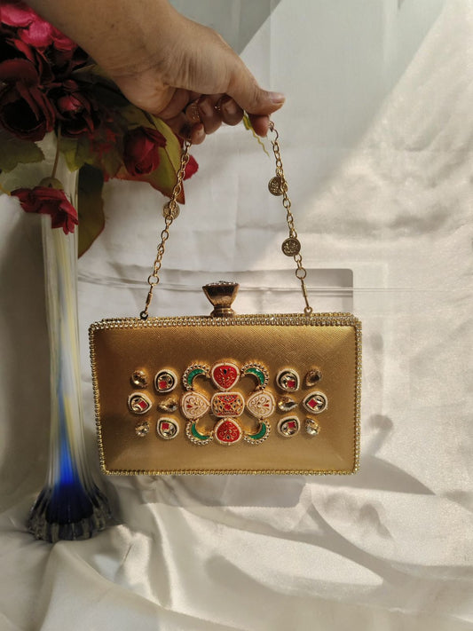 Royal Heritage Gold Embellished Clutch