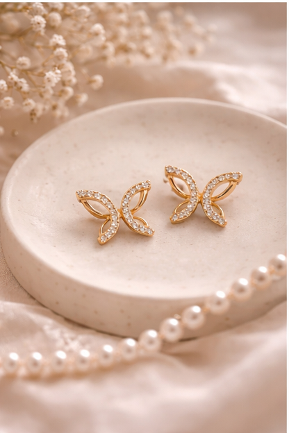 Golden Butterfly Earrings