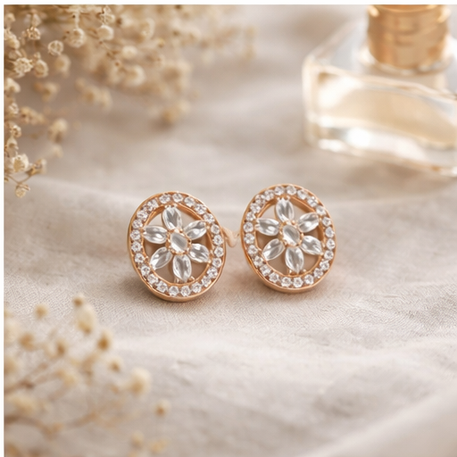 Floral Crystal Stud Earrings