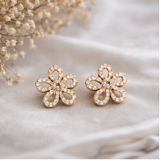 Crystal Flower Studs