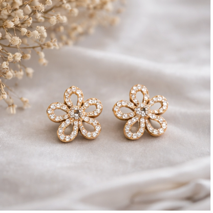 Crystal Flower Studs