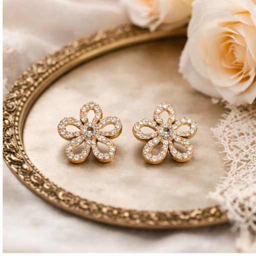 Crystal Flower Studs