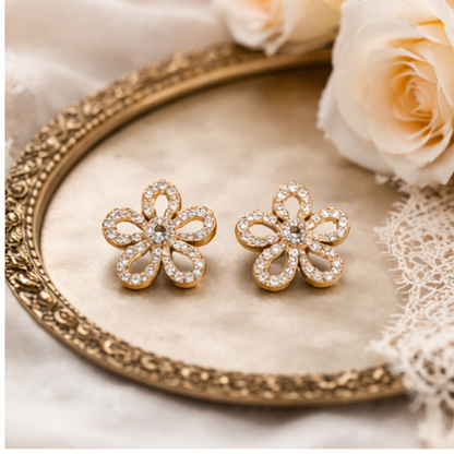 Crystal Flower Studs