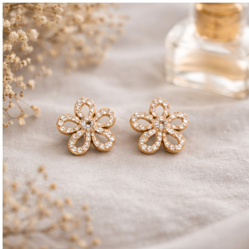 Crystal Flower Studs