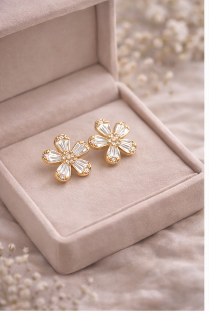 Crystal Flower Earrings