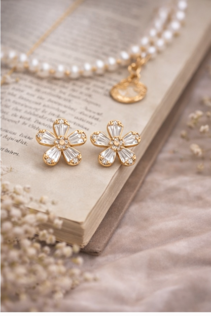 Crystal Flower Earrings