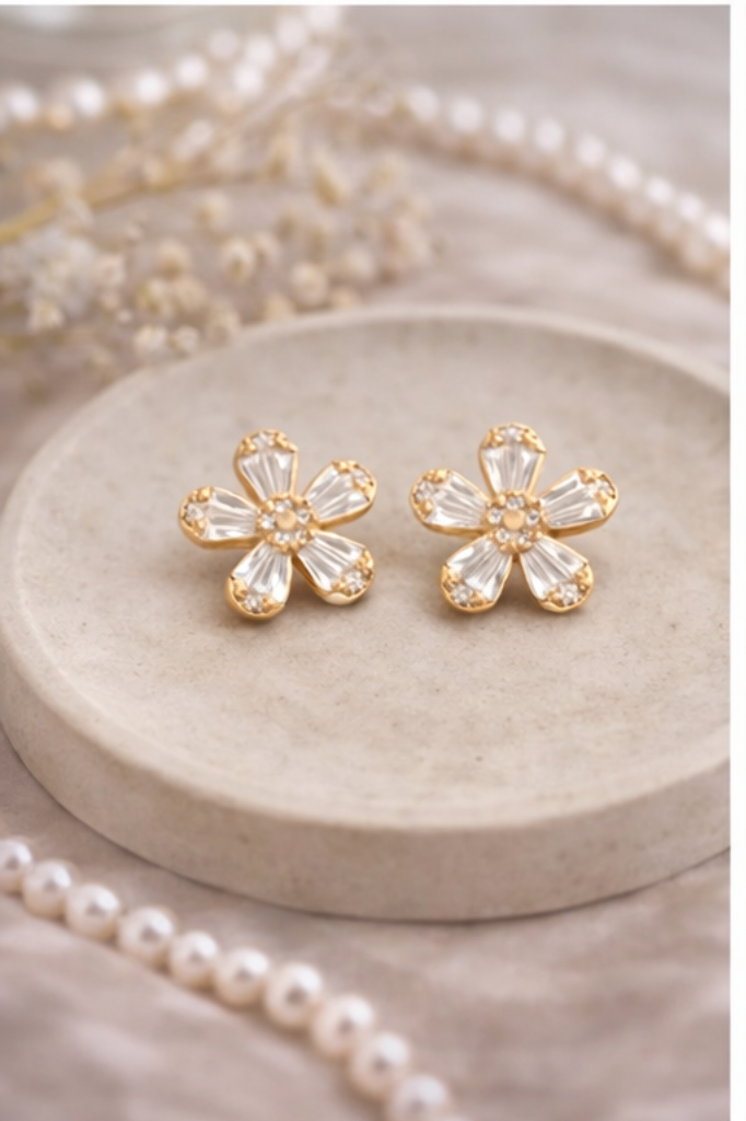 Crystal Flower Earrings