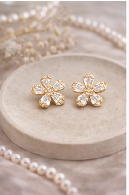 Crystal Flower Earrings