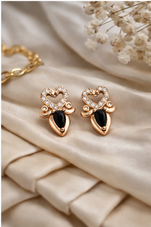 Golden Heart Drop Earrings