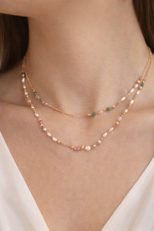 Pearl Layered Charm Necklace