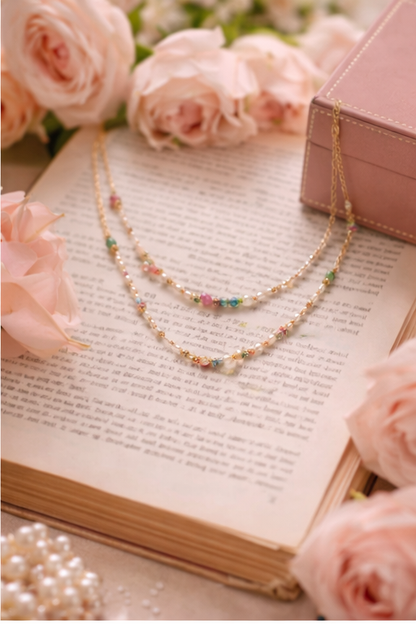 Pearl Layered Charm Necklace