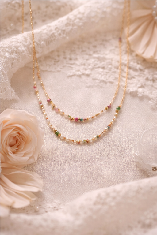 Pearl Layered Charm Necklace