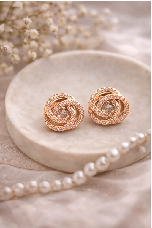 Rose Gold Swirl Earrings