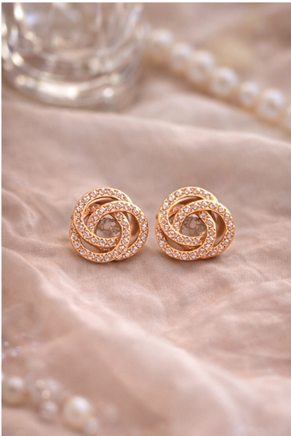 Rose Gold Swirl Earrings